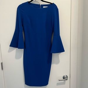 Calvin Klein blue bell sleeve dress size 4